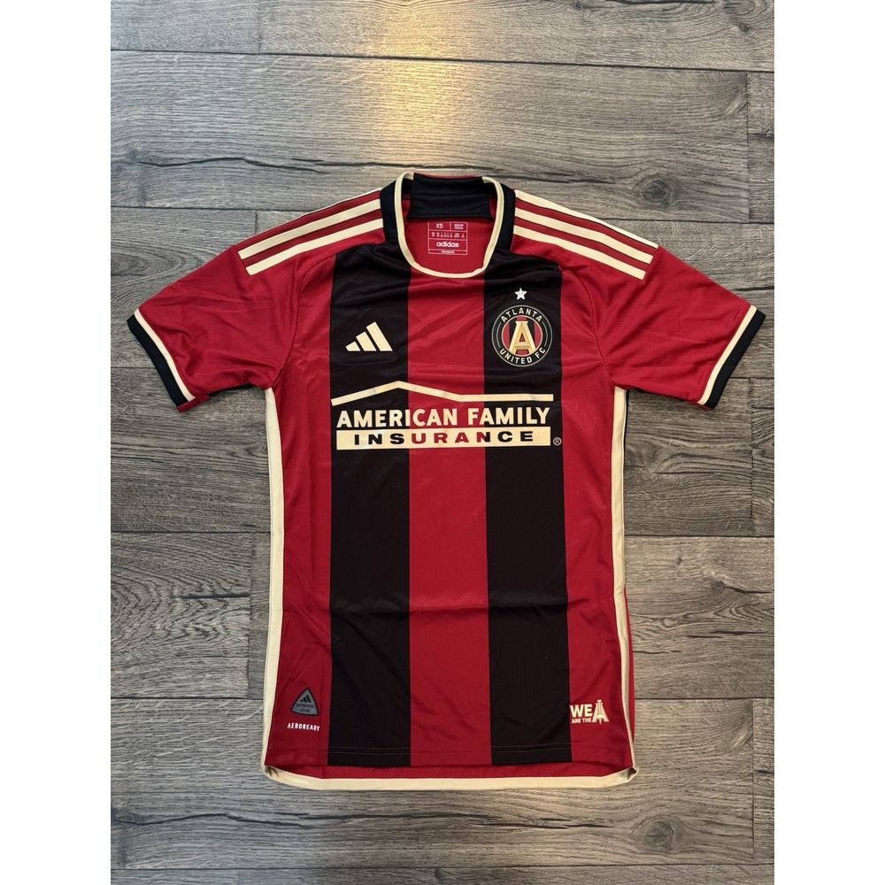 Adidas Atlanta United FC‎ 23/24 Home Authentic Jersey Mens XS Red Black Slim Fit